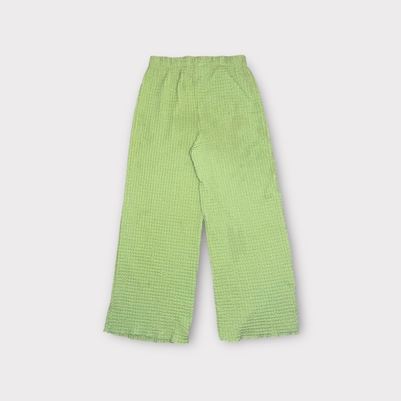 Zara Lime Green Wide Leg Knit Pants - Picture 4 of 5